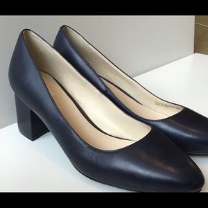 Navy Cole Haan Justine 2.25”/55mm block heel